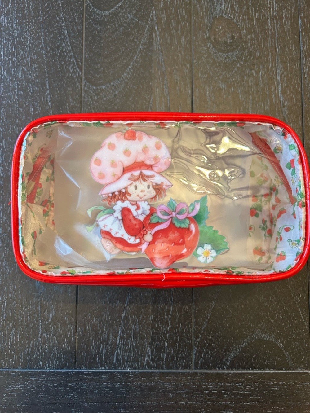 Strawberry Shortcake 🍰 Cosmetic Pouch with Red Trim